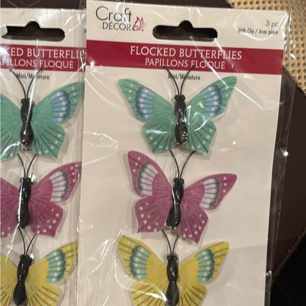 Craft Decor Flocked Butterflies Set